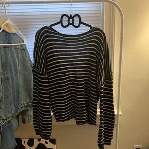 STRIPED OPEN BACK SWEATER